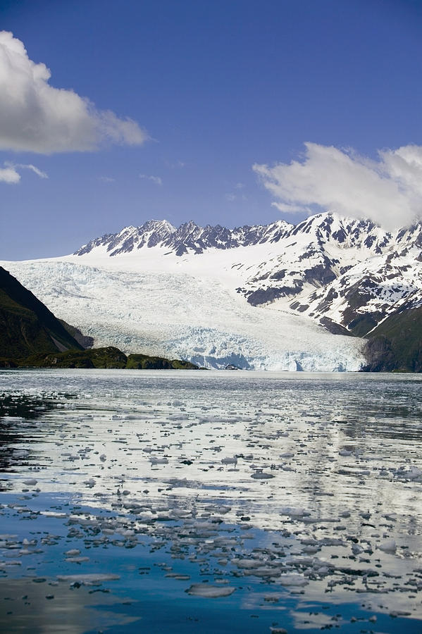 Aialik Glacier Meets Aialik Bay Within Photograph