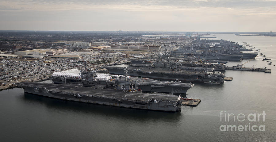 Aircraft Carriers In Port At Naval Photograph