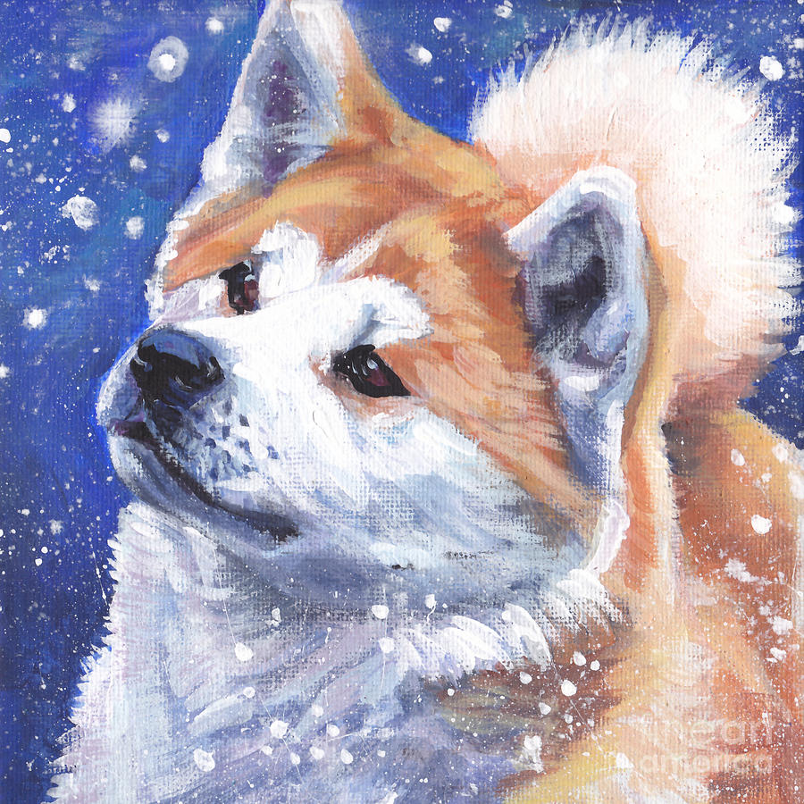 Akita #1 Painting by Lee Ann Shepard