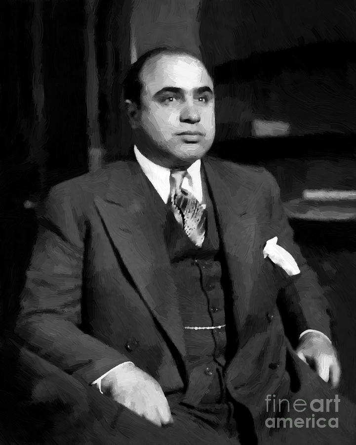 Al Capone Painting - Scarface - Doc Braham - All Rights Reserved Painting by Doc Braham