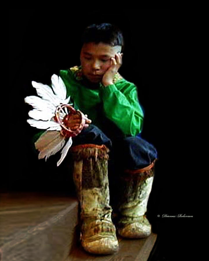 Nature Photograph - Alaska Native Boy Resting #1 by Dianne Roberson