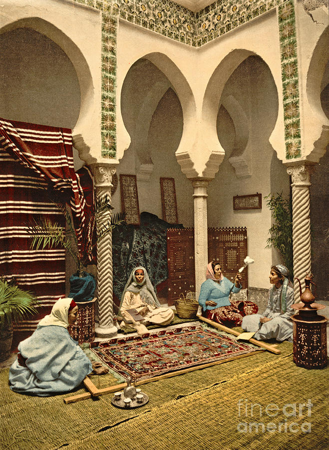 Algerian Carpet Makers 1899 #1 Photograph by Padre Art