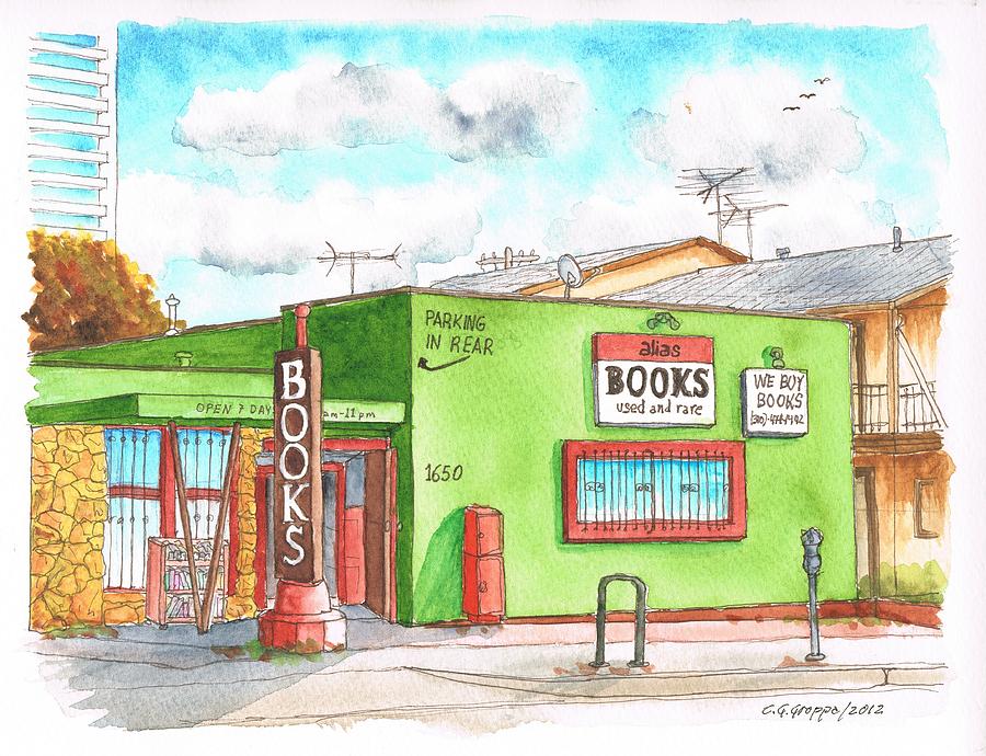 Alias Books in Westwood, California Painting by Carlos G Groppa
