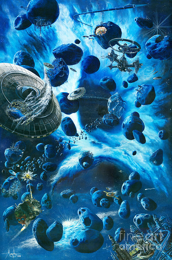 Space Painting - Alien Pirates painting by Murphy Elliott