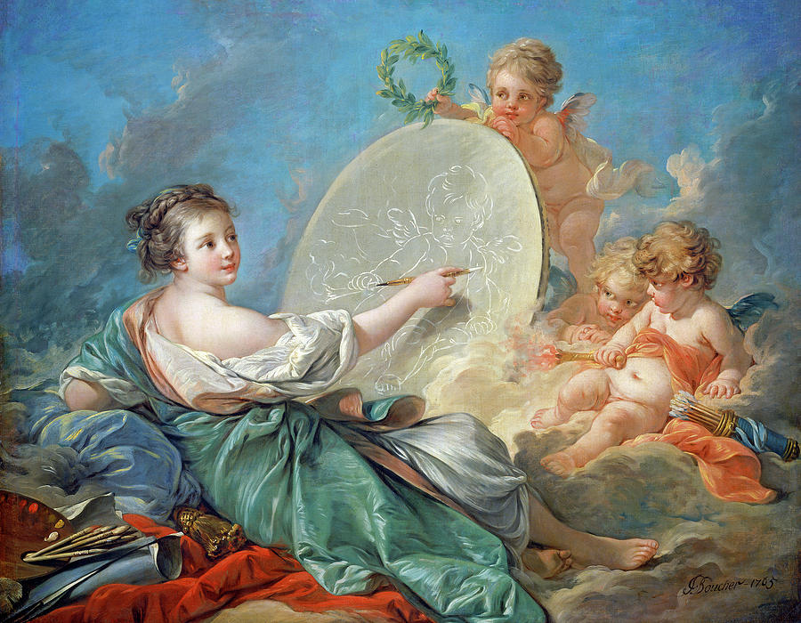 Allegory of Painting #8 Painting by Francois Boucher