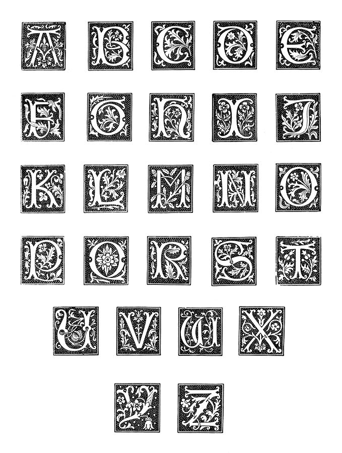 Alphabet, 16th Century Painting by Granger - Pixels