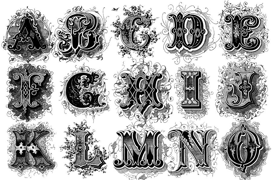Alphabet, 1879 #1 Painting by Granger