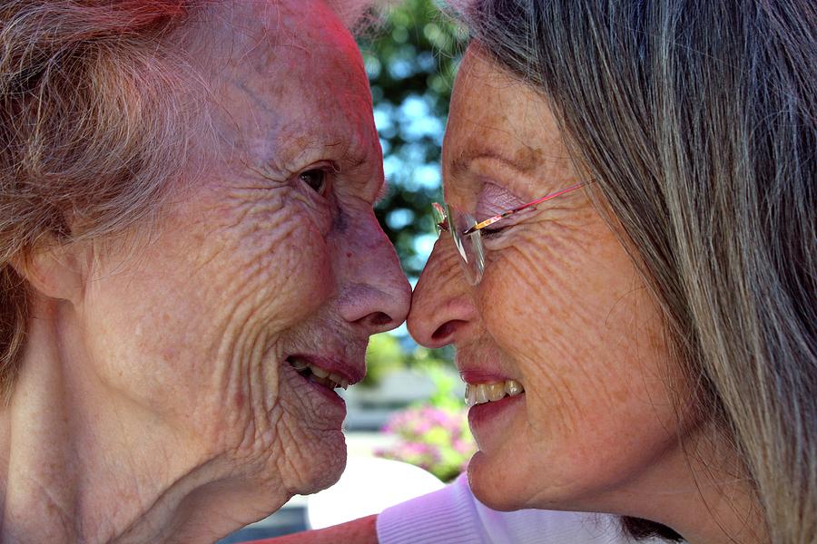 Alzheimers Patient With Her Daughter #1 Photograph by Tony Craddock/science Photo Library