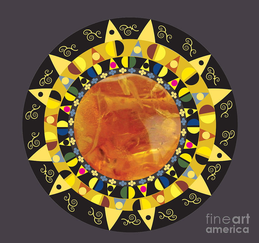 Amber Mandala Digital Art