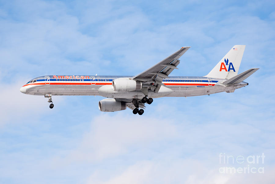 Amercian Airlines Boeing 757 Airplane Landing #2 Photograph by Paul Velgos