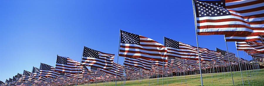 American Flags In Memory Of 911 #1 Photograph by Panoramic Images