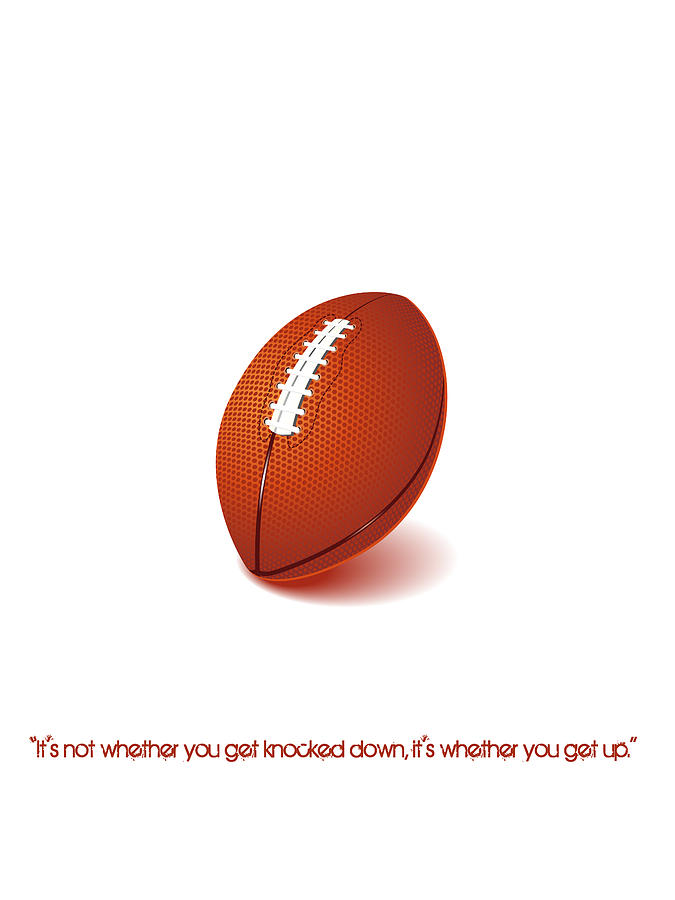 American Football Quote Minimalist Sports Poster #2 Digital Art by Celestial Images