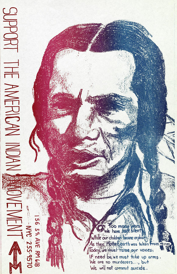 American Indian Movement Drawing by Granger