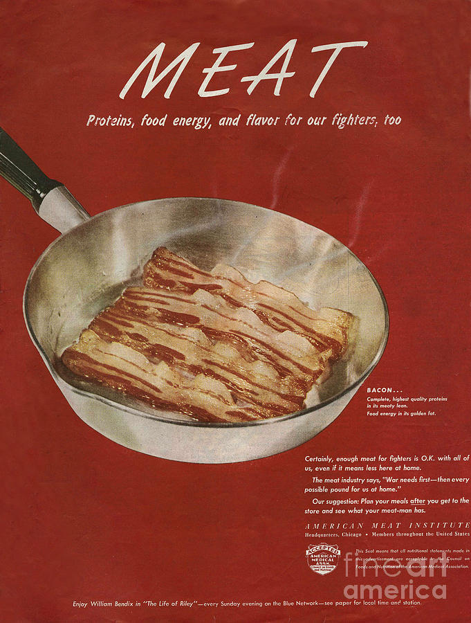 Adverts Drawing - American Meat Institute 1950s Usa Bacon #1 by The Advertising Archives