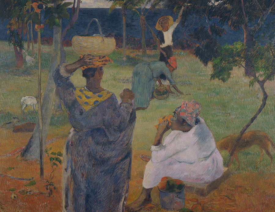 Among the mangoes at Martinique #6 Painting by Paul Gauguin