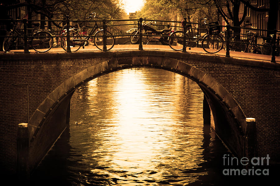 Amsterdam Romantic bridge over canal #1 Photograph by Michal Bednarek