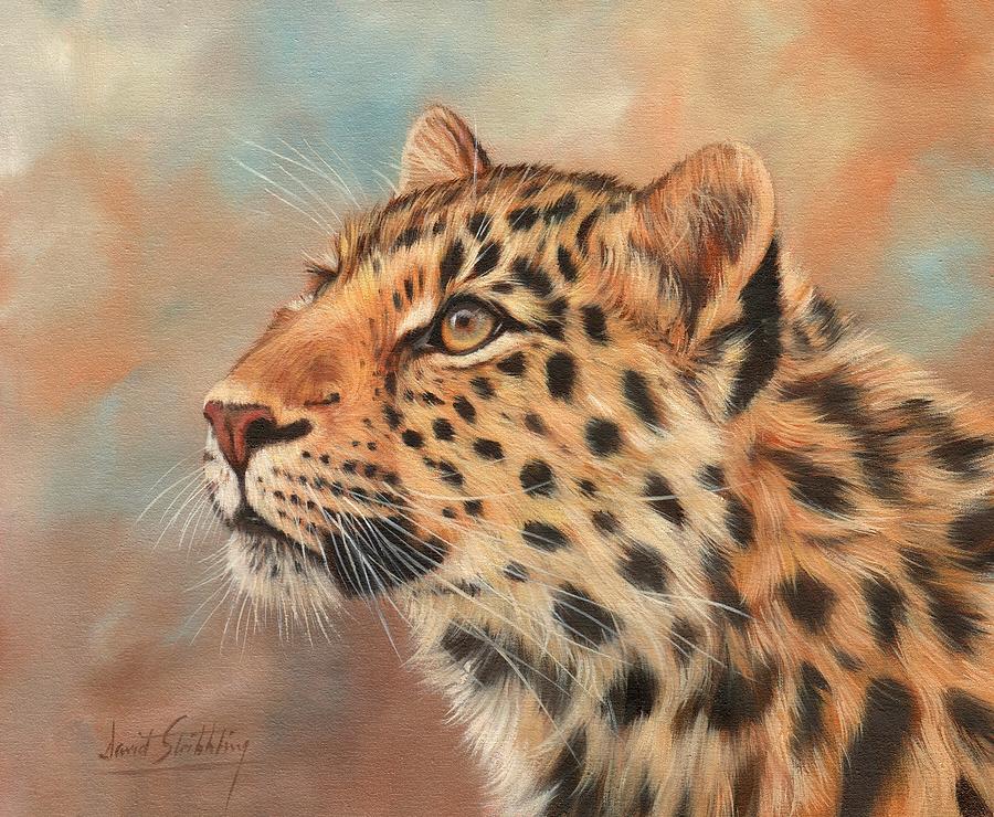 Amur Leopard #1 Painting by David Stribbling