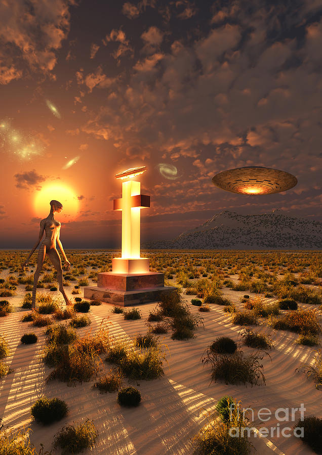 Science Fiction Digital Art - An Alien Returning To The Famous Crash #1 by Mark Stevenson