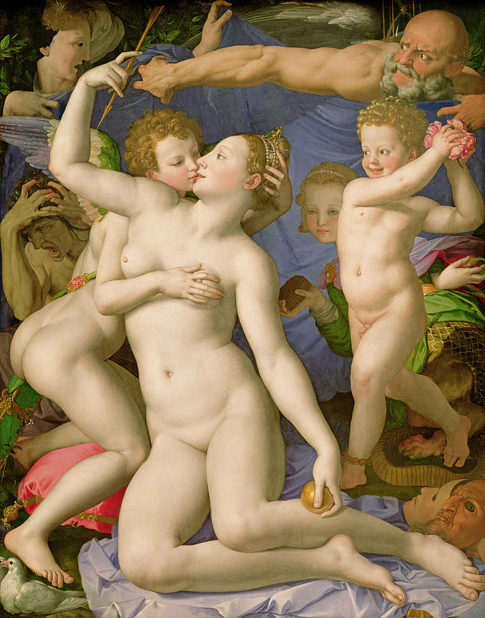 An Allegory with Venus and Cupid Painting by Agnolo Bronzino