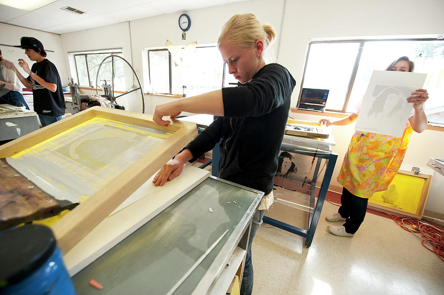 An Art Student Makes Silk Screen Prints Photograph by Corey Rich - Fine ...