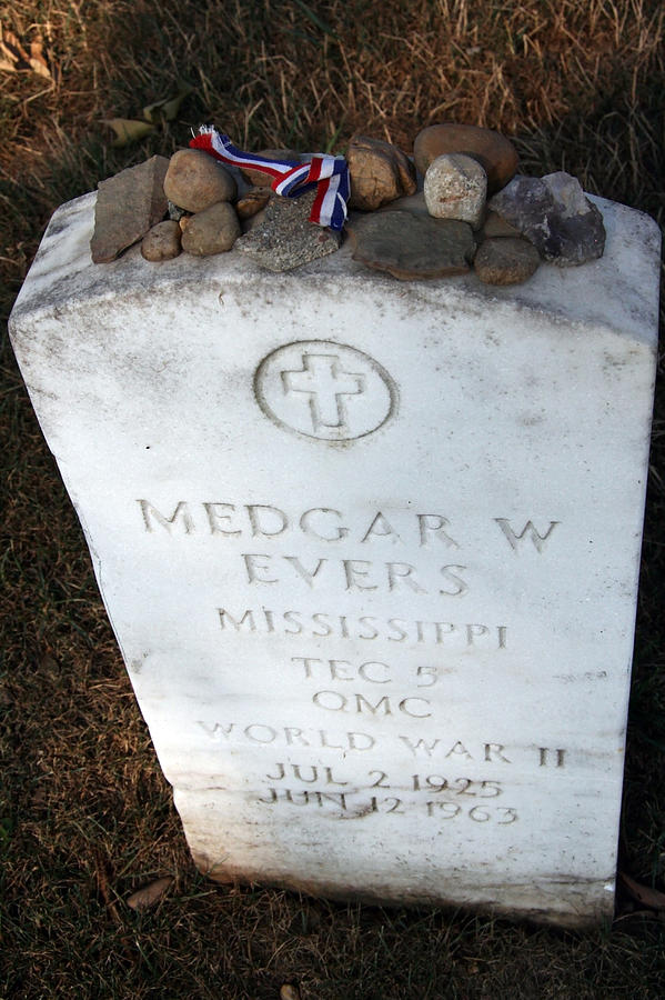 Black Photograph - Medgar Evers -- An Assassinated Veteran by Cora Wandel