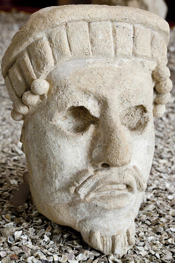 Ancient Carving Of Head #1 Photograph by Ellen Thane