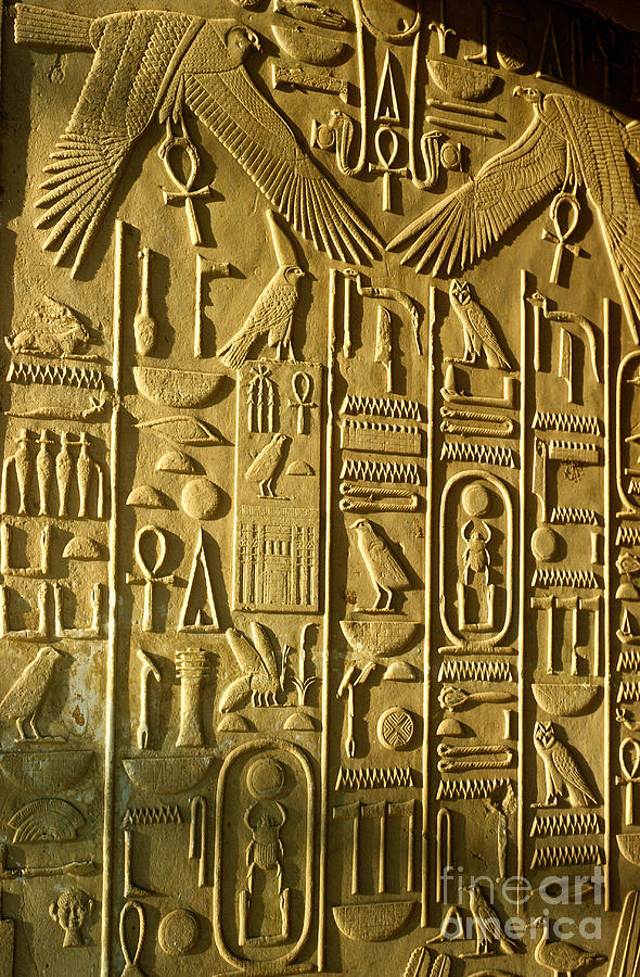 Ancient Egyptian Hieroglyphs #1 Photograph by Farrell Grehan