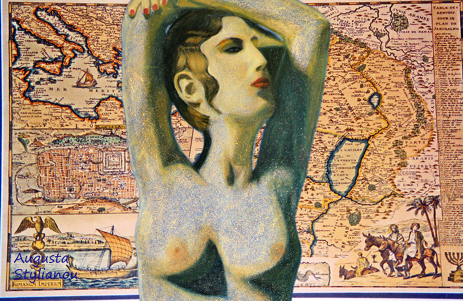 Ancient Middle East Map and Aphrodite #3 Digital Art by Augusta Stylianou