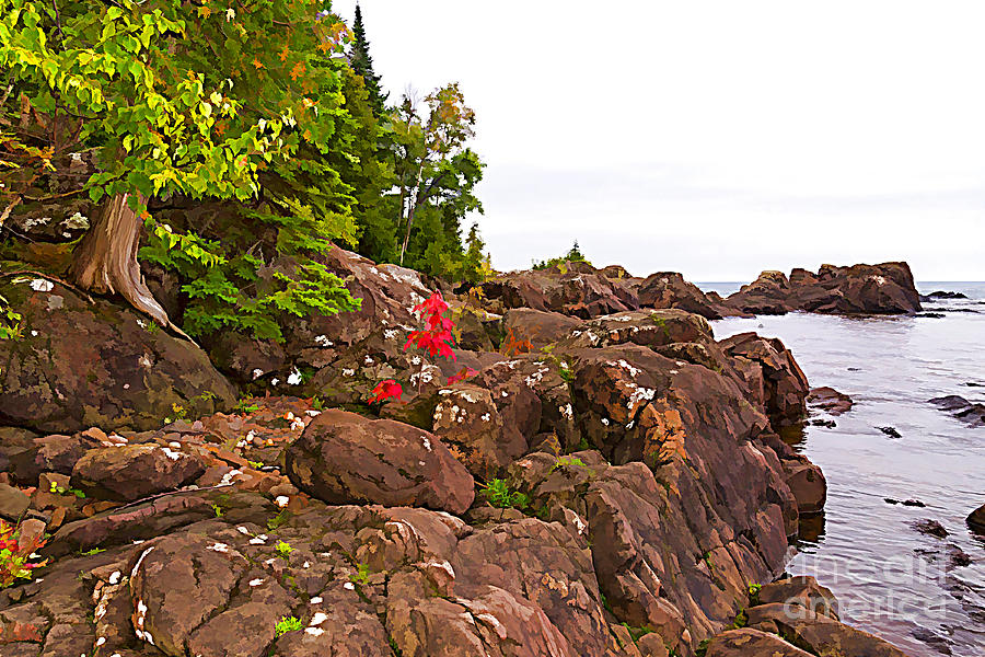 Ancient rocks of Lake Superior #2 Photograph by Les Palenik