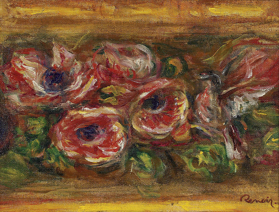 Anemones #1 Painting by Pierre-Auguste Renoir