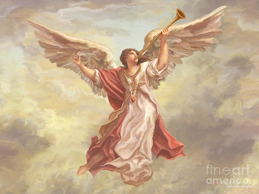 Inspirational Painting - Angel Heralds the Dawn #1 by John Alan  Warford