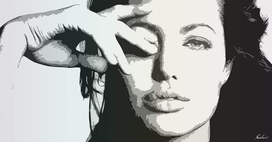 Angelina Jolie Grayscale by Nechifor Ionut.