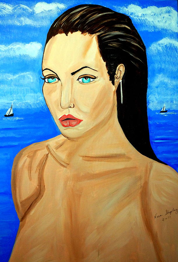 Angelina Jolie Painting by Nora Shepley