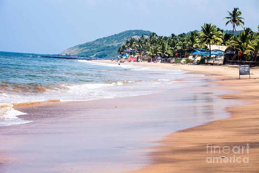 India, Goa, Anjuna, view to Anjuna Beach stock photo