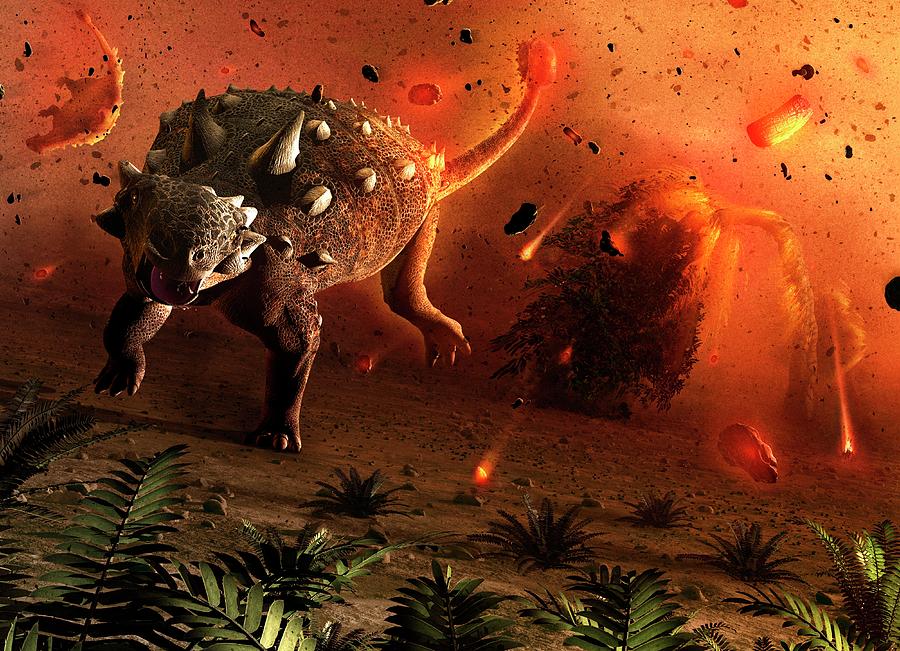Ankylosaurs Caught In Blast Wave #1 Photograph by Mark Garlick
