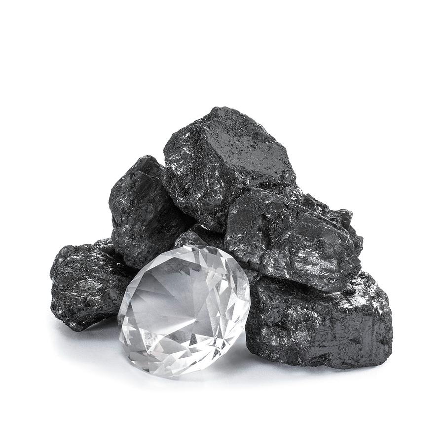 Anthracite And Diamond #1 Photograph by Science Photo Library