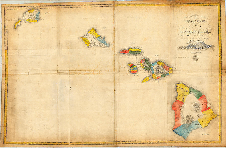 Map Painting - Antique Map of Hawaii  #1 by Celestial Images