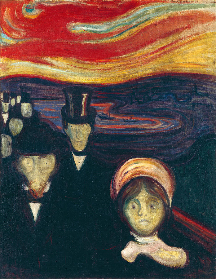 Anxiety Painting by Edvard Munch