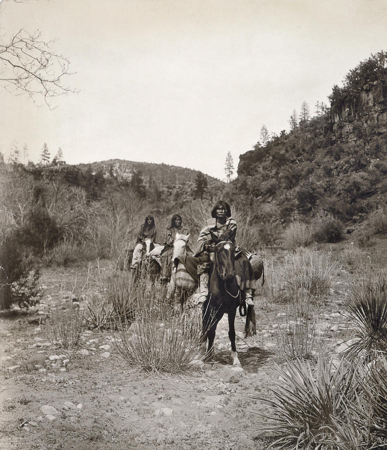 Apache On Horseback, C1903 Photograph by Edward Curtis