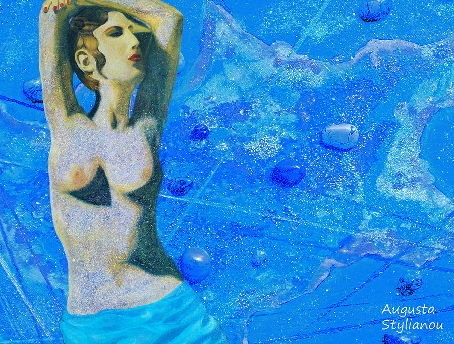Aphrodite and  Cyprus Map Digital Art by Augusta Stylianou