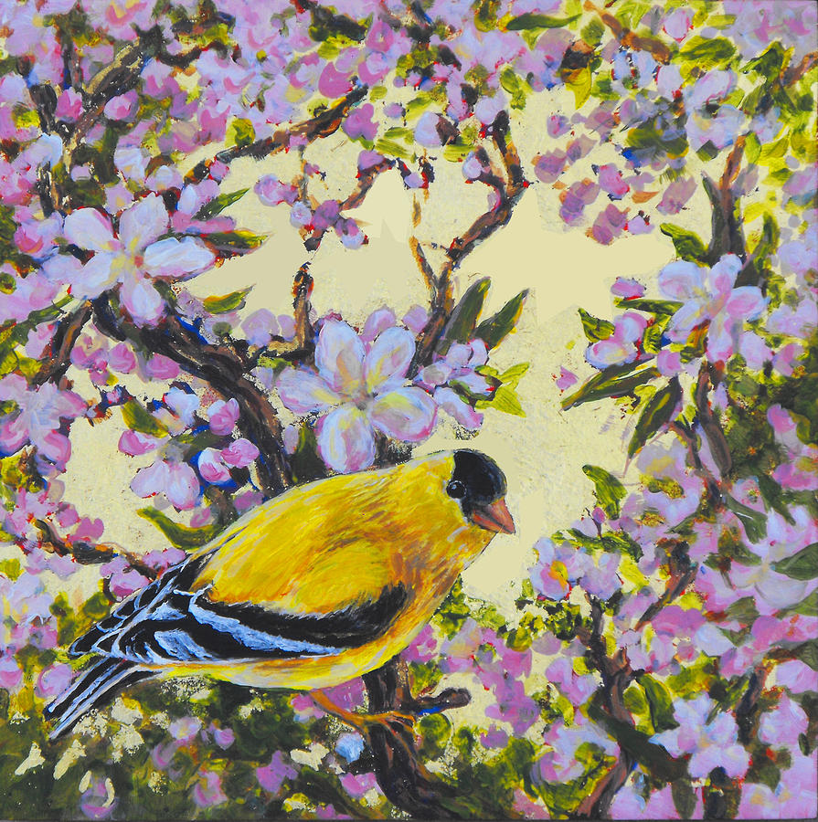 Apple Blossom Perch #1 Painting by Gina Grundemann