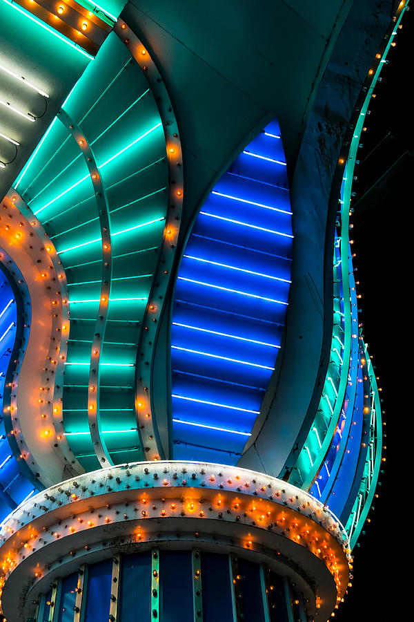 Aquarius Casino Neon Column Photograph by Glenn DiPaola