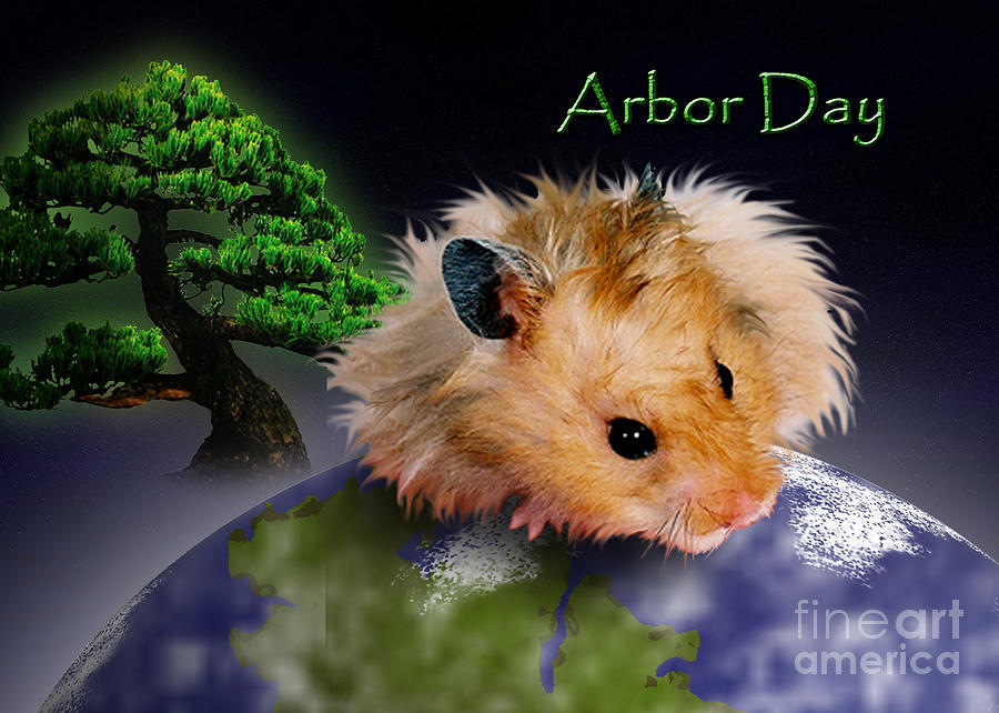 Nature Photograph - Arbor Day Hamster #1 by Jeanette K