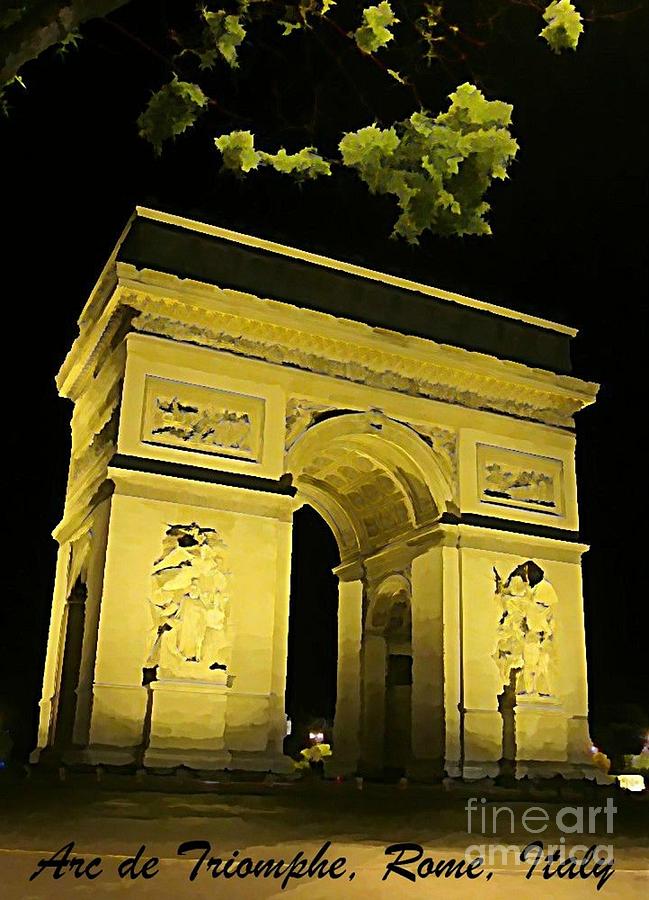 Paris Photograph - Arc de Triomphe at Night #1 by John Malone