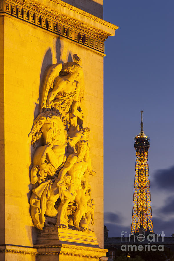 Architecture Photograph - Arc de Triomphe - Eiffel #1 by Brian Jannsen