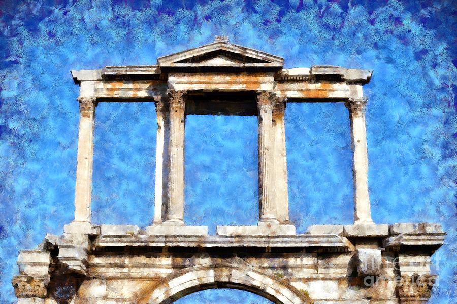 Arch of Hadrian #1 Painting by George Atsametakis