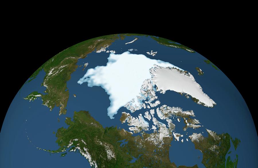 Arctic Ice Minimum Extent #1 Photograph by Nasa/goddard Space Flight Center Svs/science Photo Library