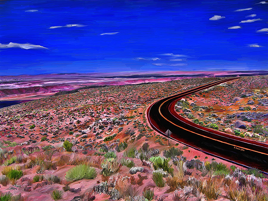 Arizona Highway Digital Art by Barry Moore - Fine Art America