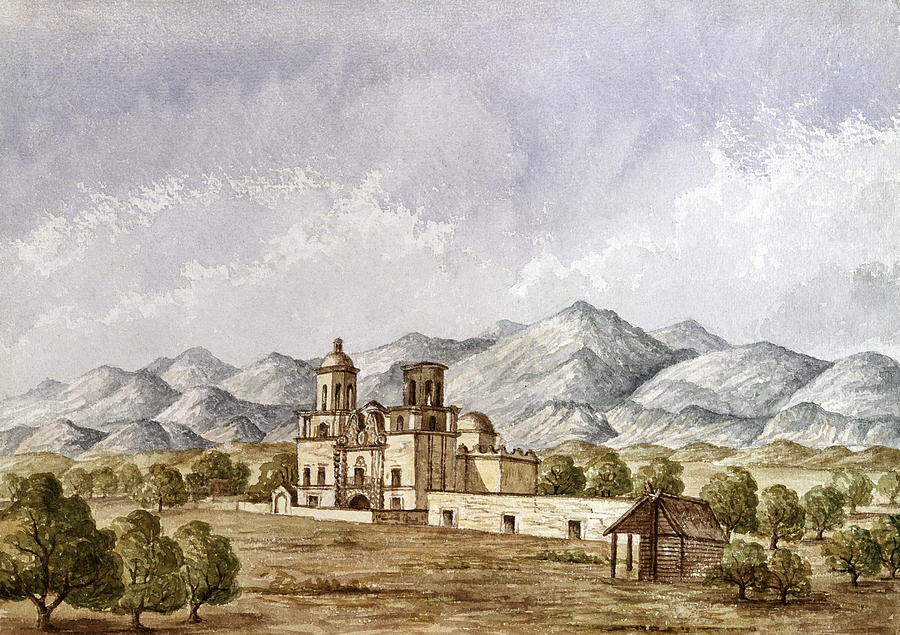 Arizona San Xavier Del Bac #1 Painting by Granger Arizona San Xavier Del Bac #1 Painting by Granger