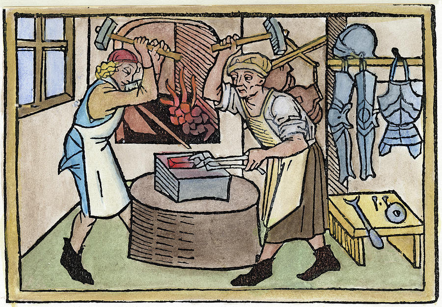 medieval blacksmith painting